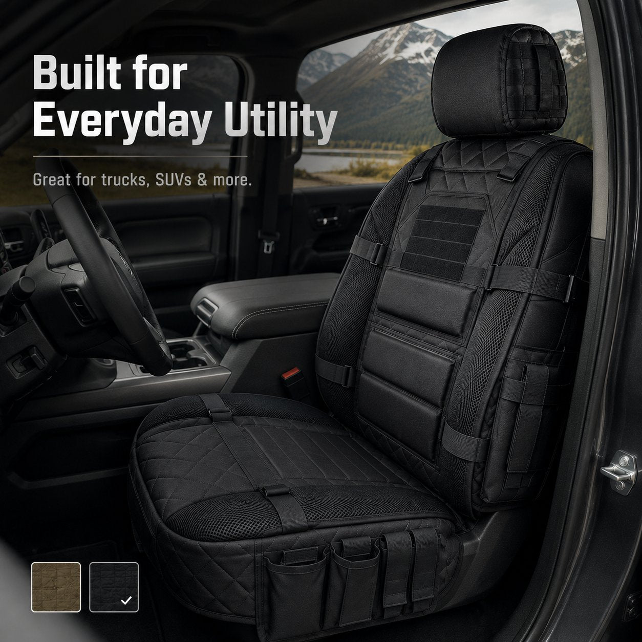 Tactical MOLLE Car Seat Cover Organizer – Rugged Protection & Smart Storage