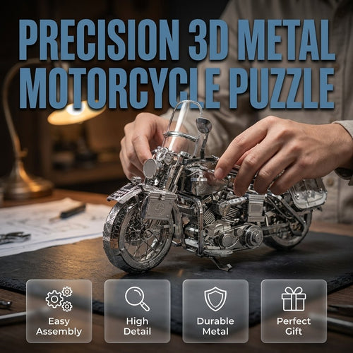 🔥Last Day 49% OFF - 🏍️🧩Silver Motorcycle 3D Metal Assembly Puzzle(📦Buy 2 Free Shipping)