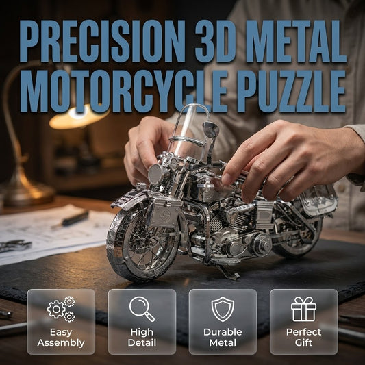 🔥Last Day 49% OFF - 🏍️🧩Silver Motorcycle 3D Metal Assembly Puzzle(📦Buy 2 Free Shipping)