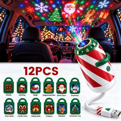 🎅🌠🎄 Merry Ride Christmas Car Projector Light – 5D Festive Projection Effect