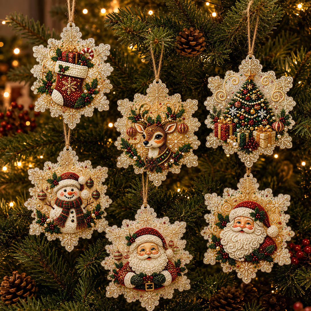 🔥Only $19.99 Last Day Promotion!🎄Christmas DIY Diamond Painting Ornaments Kit (6 PCS)🎅