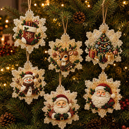 🔥Only $19.99 Last Day Promotion!🎄Christmas DIY Diamond Painting Ornaments Kit (6 PCS)🎅