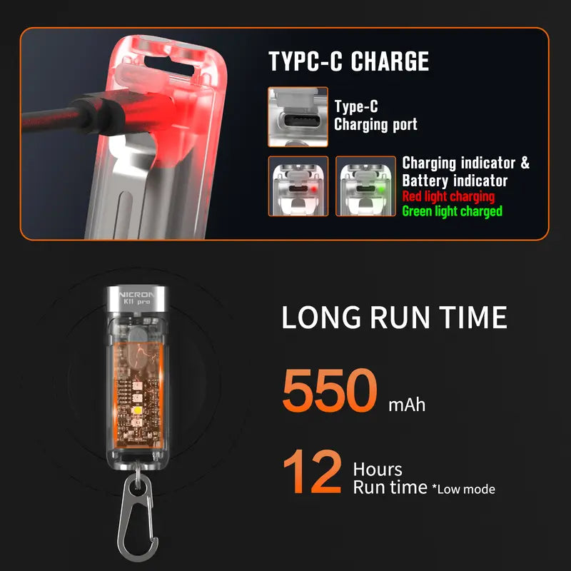 🔦Summervibe Nicron K11 Pro Magnetic Keychain Flashlight
