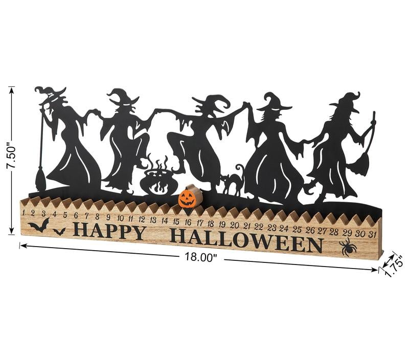💪Hot Sale! 🔥50% OFF - ✨🎃Glitzhome 18"L Halloween Dancing Witch Countdown Table Sign