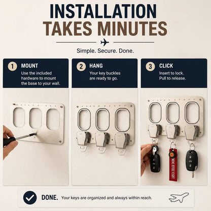 💯✈️ Aviation Style Key Holder – Buckle-Inspired Wall Mounted Key Organizer for Entryway & Home