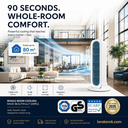 ❄️[Cool the Entire Room in 90 Seconds]Tower Fan—an air conditioner that can be used in both upright and horizontal positions