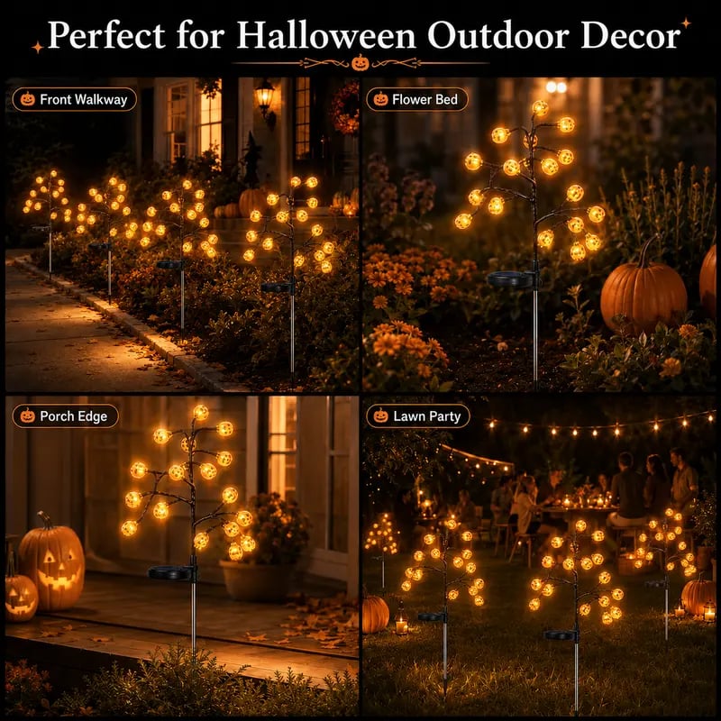 🎃✨ Pumpkin Solar Stake Lights – Halloween Outdoor Yard Decor