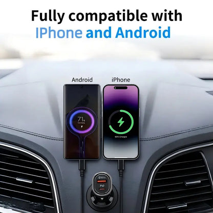 2-in-1 Compact Car Charger GPS Tracker Adapter - 30W Fast Charging USB-C Device, Anti-Lost for Parking Lot Find, Charger Compatible with iPhone+Android Use, Portable Slips Into Your Bag, Toolupgrade