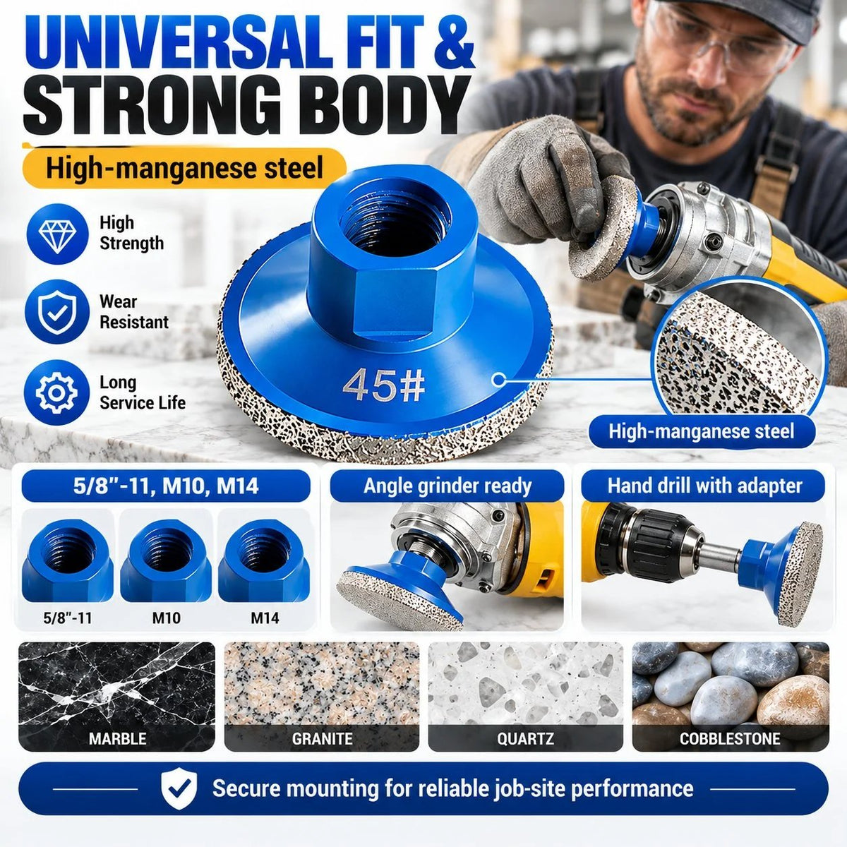 ⚡ Pro Diamond Grinding Disc Set | Countertop & Edge Restoration