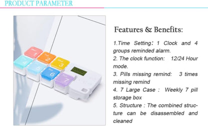 7-Day Pill Organizer with Alarm Reminder