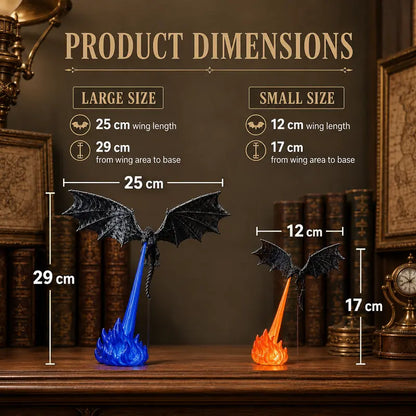 🐉 Fire-Breathing Dragon Figurine Lamp | Gothic Dark Fantasy Desk Decor 🔥
