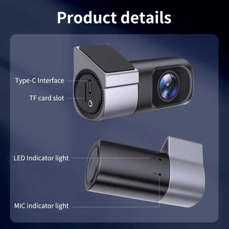 📹 360° Dash Cam: Super Night Vision &amp; Phone App Control!