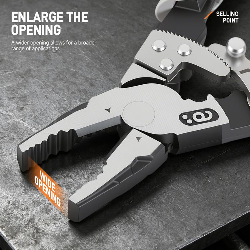 🔩 Self-Locking Ratchet Pliers, 55 Steel Anti-Skid Locking Grip Pliers, Heavy Duty Wire Cutters for Automotive & Plumbing Repair