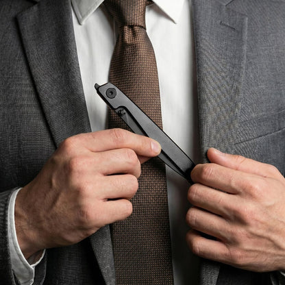 🔥Last Day Sale 50% OFF🎉Lanky Liner Lock Front Flipper Knife Black Aluminum Handle