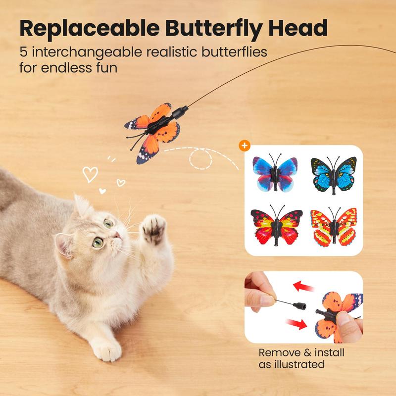 🦋 Interactive Spinning Butterfly Cat Toy – Rechargeable 360° Motion & Touch-Activated Play