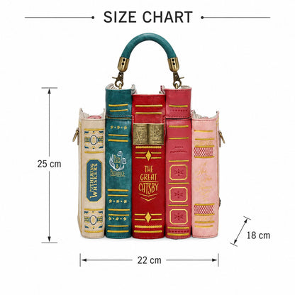 The Literary Stack Handbag – Vintage Crossbody & Top Handle Bag