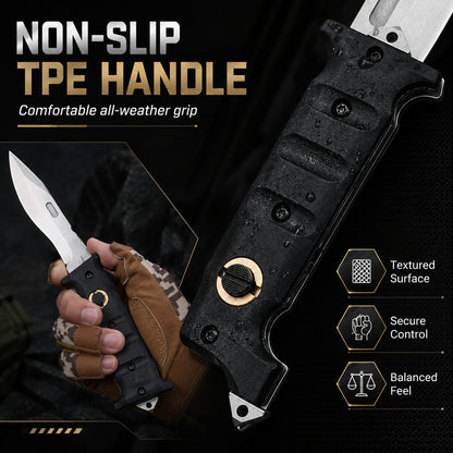 D2 Button Lock Folding Knife
