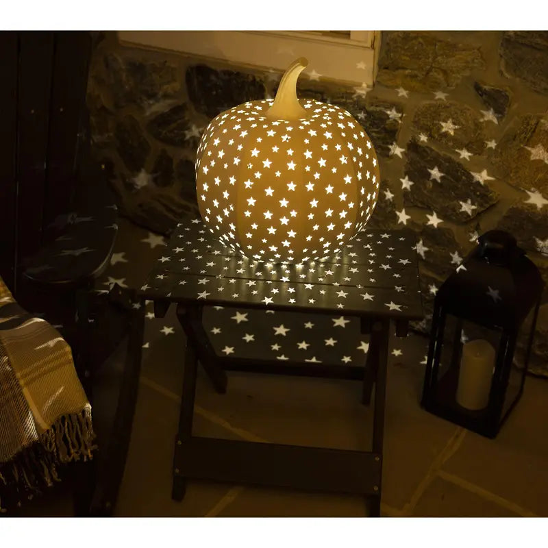 🎃✨ Light-Up Stargazer Metal Pumpkin – Magical Indoor & Outdoor Fall Decor