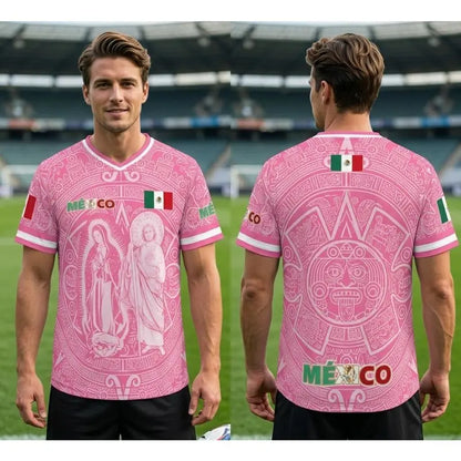 Men's Light Pink Virgencita & San Juditas Mexico 2026 Soccer Jersey