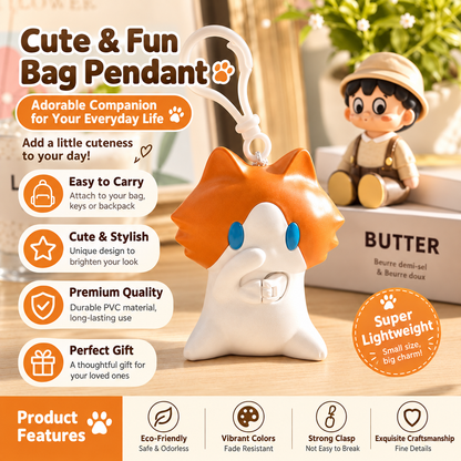 Cute Salary Cat Pull Swing Keychain, Funny Fidget Toy, Desktop Decor Ornament, Stress Relief Gift