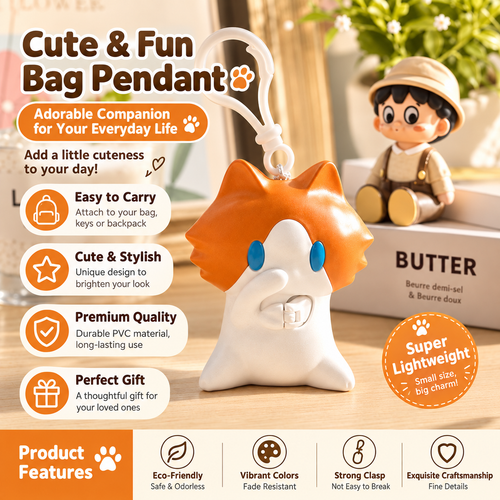 Cute Salary Cat Pull Swing Keychain, Funny Fidget Toy, Desktop Decor Ornament, Stress Relief Gift