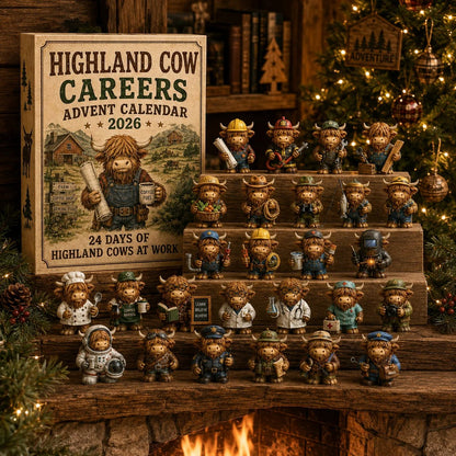 🐮 LAST DAY 49% OFF – 24 Days of Highland Cow Careers Advent Calendar | 24 Unique Collectible Highland Cows with Adorable Jobs, Tiny Accessories & Daily Christmas Surprises 🎄✨