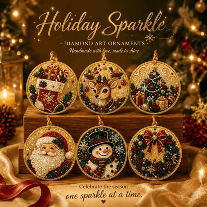 🔥Only $19.99 Last Day Promotion!🎄Christmas DIY Diamond Painting Ornaments Kit (6 PCS)🎅