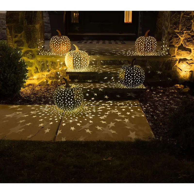 🎃✨ Light-Up Stargazer Metal Pumpkin – Magical Indoor & Outdoor Fall Decor