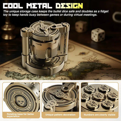 🎲✨ Cyberpunk Metal Dice Set – Premium Polyhedral DND Dice with Spinning Storage Case ⚙️