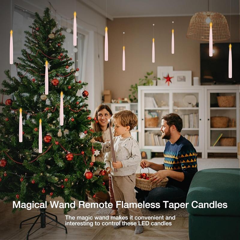 ✨ Magic Wand Flameless Floating LED Candles – 12-Pack Hanging Lights