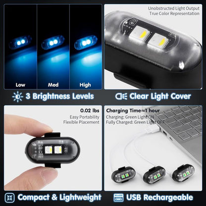 🚨 RGB LED Strobe Warning Light with Wireless Remote