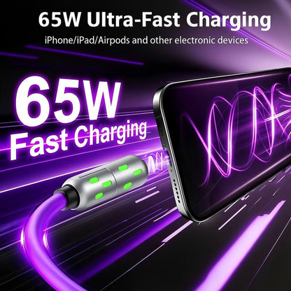 🔌 4-in-1 65W Fast Charging USB Cable, 6.6FT Multi Device Charging Cord 2 Pack