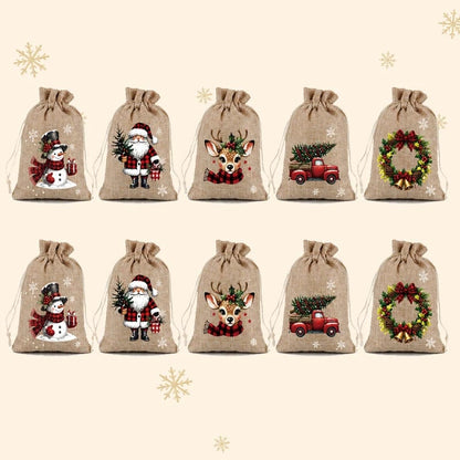 🎄pull, tie, and make every little gift feel more festive-Christmas Drawstring Gift Bags🎁