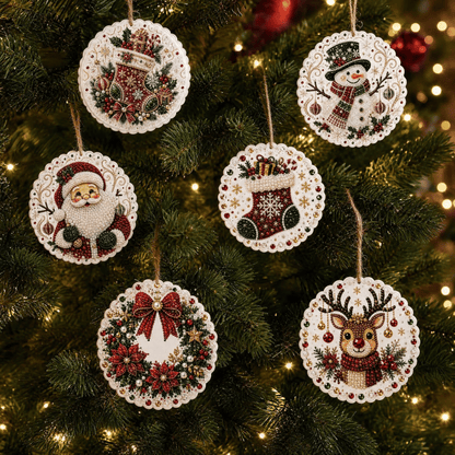 🔥Only $19.99 Last Day Promotion!🎄Christmas DIY Diamond Painting Ornaments Kit (6 PCS)🎅