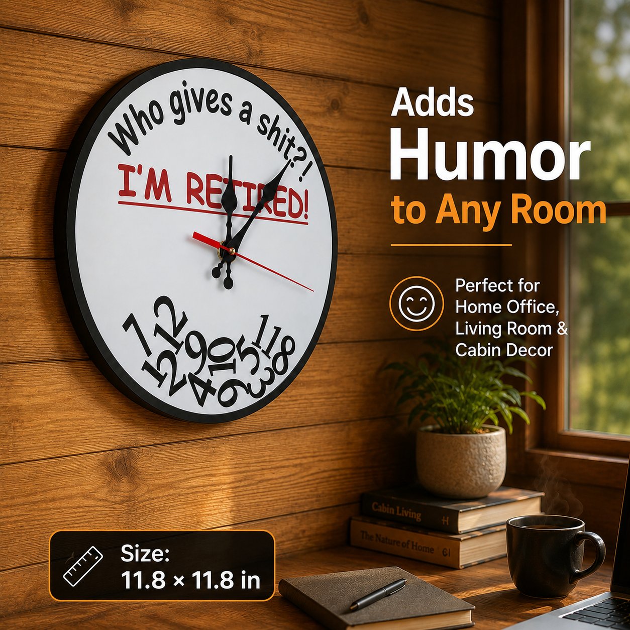 🔥HOT SALE 49% OFF⏰ Who Cares What Time It Is? You’re Retired! 🎉Funny Retirement Wall Clock