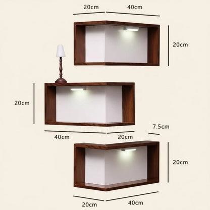 Floating Design Corner Wall Shelf Set📚