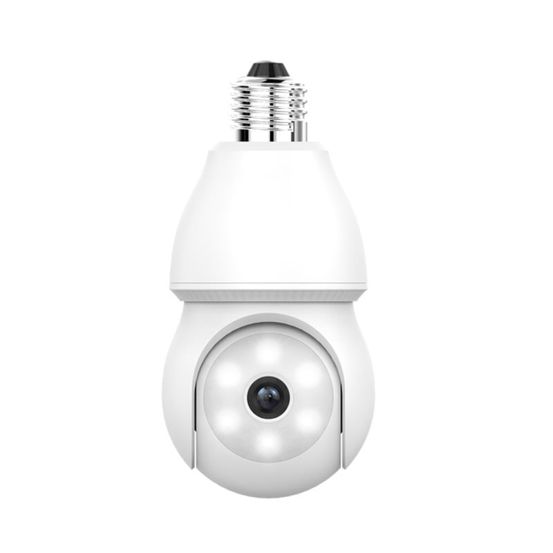 🔥2K Light Bulb Security Camera – 360° Pan & Tilt, Color Night Vision, Built‐in Spotlight, 2.4GHz/5GHz WiFi, Indoor/Outdoor