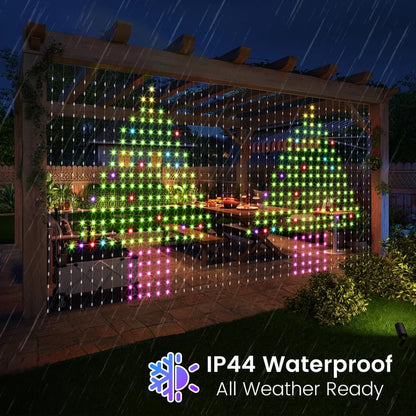 ✨ Turn Your Balcony Into A Giant LED Light Show! 🎄 Smart 400-LED Animated Mesh Screen 🎆📱