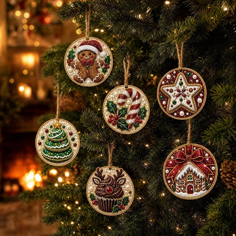 🔥Only $19.99 Last Day Promotion!🎄Christmas DIY Diamond Painting Ornaments Kit (6 PCS)🎅