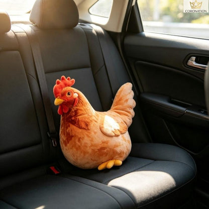 🐔Chicken-Shaped Plush Pillow - Cute Hen Stuffed Animal, Realistic Look Home Decorative Cushion🎁