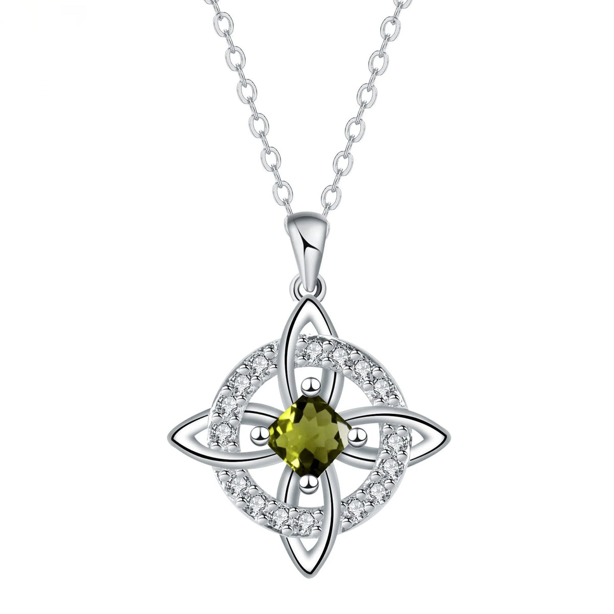 🔮 Personalized Witch’s Knot Birthstone Necklace – Sacred Protection & Luck Talisman ✨