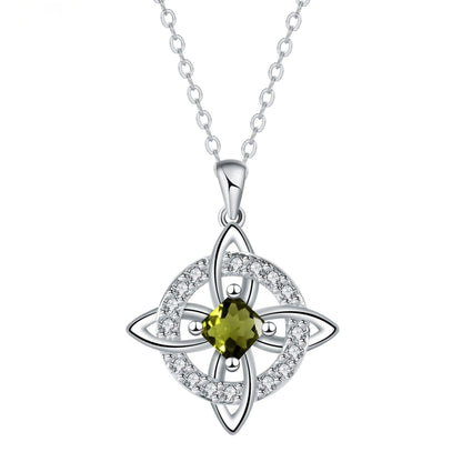 🔮 Personalized Witch’s Knot Birthstone Necklace – Sacred Protection & Luck Talisman ✨