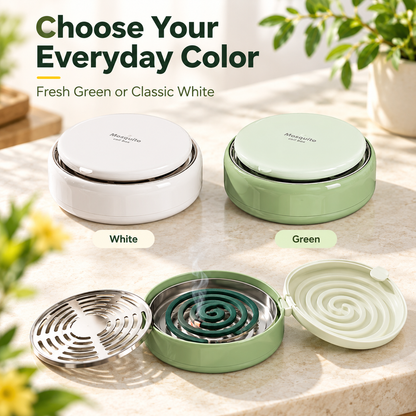 Mosquito coil holder with lid