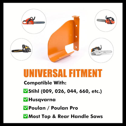 🧰 Heavy-Duty 304 Stainless Steel Chainsaw Wall Mount Hanger | Anti-Level Storage Bracket for Stihl, Husqvarna & Poulan Saws