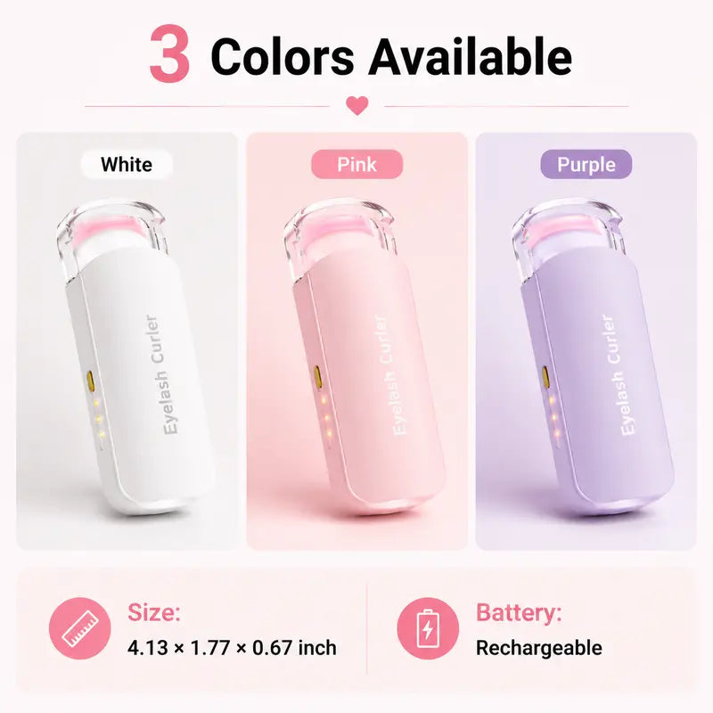 Heated Eyelash Curler, USB Rechargeable Electric Lash Curler with 3 Temperature Settings