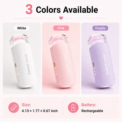 Heated Eyelash Curler, USB Rechargeable Electric Lash Curler with 3 Temperature Settings