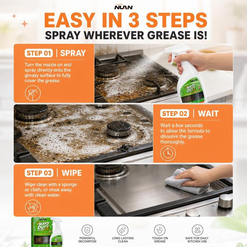 🍑 Peach Foam Blast! 1-Min Heavy Duty Kitchen Degreaser ✨