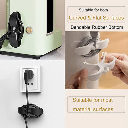 🔗 Wide Silicone Appliance Cord Organizer, Self-Adhesive Cord Keeper Wrap for Kitchen Home Office