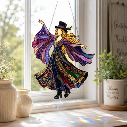 💥 LAST DAY 49% OFF - 💃🤘 Handmade Stained Glass Spinning Suncatcher
