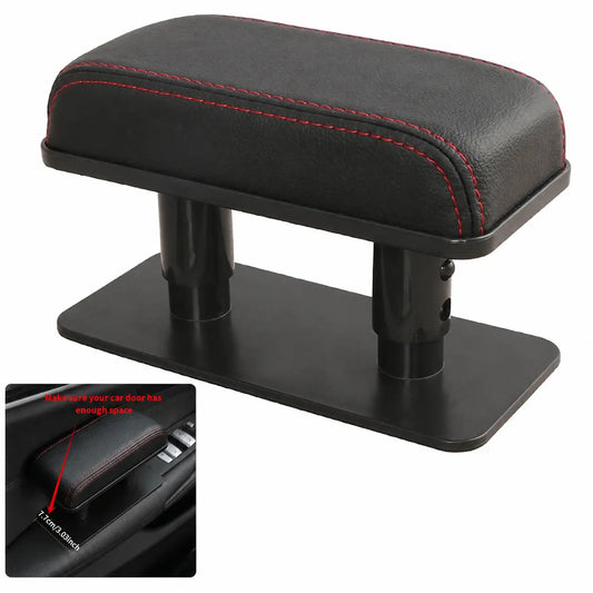 🚗 Adjustable Car Armrest Pad – Leather Elbow Support Cushion